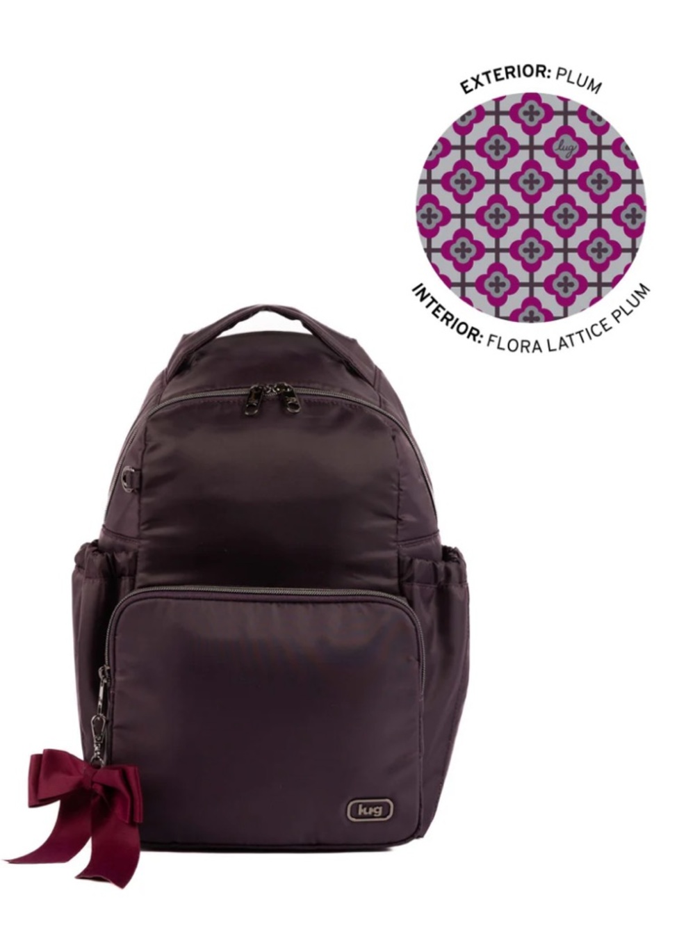 Lug Pattycake Backpack with Bow Plum